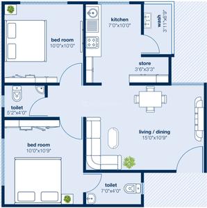 Project Image of 545.0 - 848.0 Sq.ft 2 BHK Apartment for buy in Shree Hari Nakshatra Residency 2