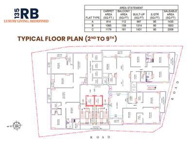 Project Image of 1435.0 - 2008.0 Sq.ft 3 BHK Apartment for buy in DJKA RB 135