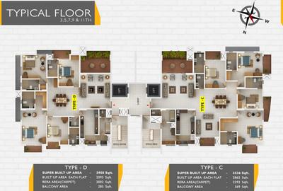 Project Image of 2958.0 - 3536.0 Sq.ft 4 BHK Apartment for buy in ABAD Inspirations