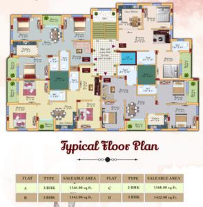 Project Image of 1160.0 - 1422.0 Sq.ft 2 BHK Apartment for buy in Prithwiraj Residency Ph II