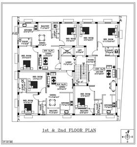 Sai Venkateswara Flats Venkateswara Flats Cluster Plan from 1st to 2nd Floor 1