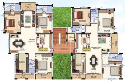 Project Image of 1968.0 - 2013.0 Sq.ft 3 BHK Apartment for buy in Maphar Eleganza
