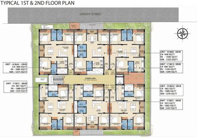 Samprathy Aprita Aprita Cluster Plan from 1st to 2nd Floor 1
