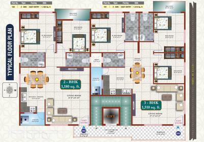 Project Image of 1180.0 - 1510.0 Sq.ft 2 BHK Apartment for buy in SV Ullas Nest