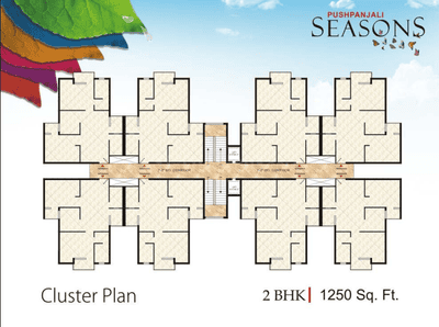 Project Image of 1250.0 - 3350.0 Sq.ft 2 BHK Apartment for buy in Pushpanjali Seasons Phase 1
