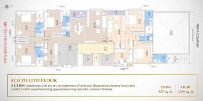 Project Image of 822.0 - 2172.0 Sq.ft 2 BHK Apartment for buy in 5th Prima Complex