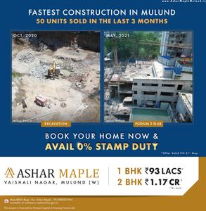 Project Image of 275.77 - 637.12 Sq.ft 1 RK Apartment for buy in Ashar Maple Phase 1 Building No 2