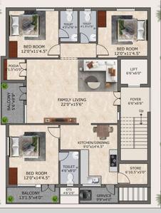 Project Image of 0.0 - 1760.0 Sq.ft 3 BHK Apartment for buy in Sathiya Meera Tranquil