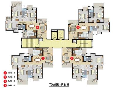 Project Image of 1880 Sq.ft 3.5 BHK Apartment / Flat for sale in Sector 77 for Rs. 26200000