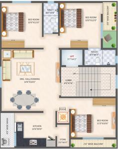 Project Image of 0.0 - 1500.0 Sq.ft 3 BHK Apartment for buy in Ronak Sai Naman VII