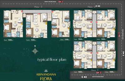 Project Image of 1550.0 - 1656.0 Sq.ft 3 BHK Apartment for buy in Abinandana Flora