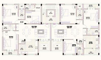 Eminent Anugraha Anugraha Cluster Plan from 1st to 3rd Floor 1
