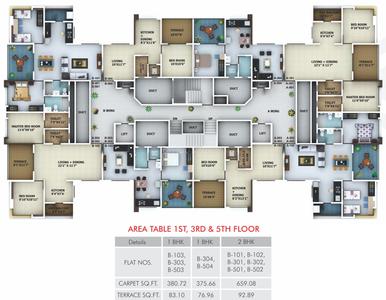 Project Image of 400.0 - 709.0 Sq.ft 1 BHK Apartment for buy in Prakalp Pride 