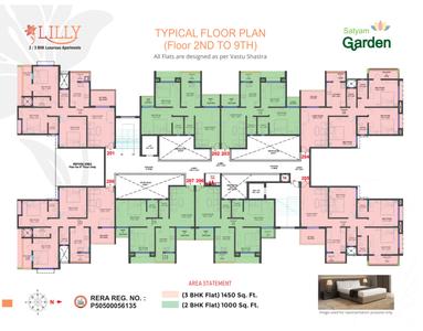 Project Image of 1000.0 - 1450.0 Sq.ft 2 BHK Apartment for buy in Satyam Lilly