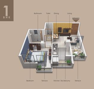 Project Image of 360.0 - 605.0 Sq.ft 1 BHK Apartment for buy in Kakade Panoramaa