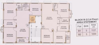 Project Image of 850.0 - 1121.0 Sq.ft 2 BHK Apartment for buy in Vijaylakshmi Pleasant Palace