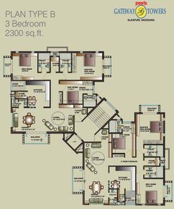 Project Image of 2300.0 - 2950.0 Sq.ft 3 BHK Apartment for buy in Pearls Gateway Towers