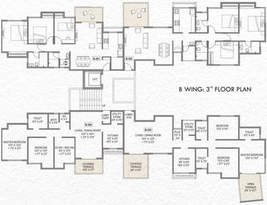 Project Image of 876.0 - 1094.0 Sq.ft 2.5 BHK Apartment for buy in United Courtyard Phase I