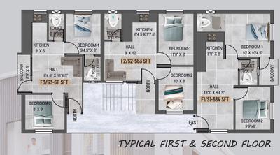Project Image of 563.0 - 684.0 Sq.ft 2 BHK Apartment for buy in Crest Uberta