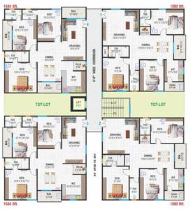Jeevan Shiridi Sai Brundavanam Shiridi Sai Brundavanam Cluster Plan For Typical Floor Plan 1