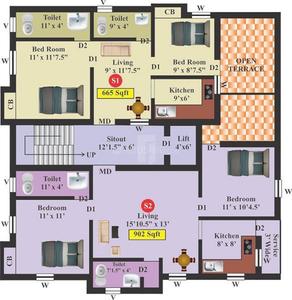 Project Image of 773.0 - 902.0 Sq.ft 2 BHK Apartment for buy in Live Aadhana