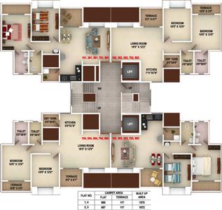 Project Image of 801 Sq.ft 2 BHK Apartment / Flat for sale in Kondhwa for Rs. 6400000