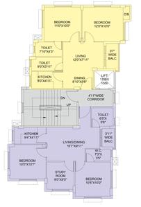 Project Image of 933.0 - 1050.0 Sq.ft 2 BHK Apartment for buy in B G Bitasta Residency