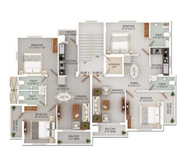 Project Image of 984.0 - 1386.0 Sq.ft 2 BHK Apartment for buy in Sri Aghoreswar Ashok Heritage