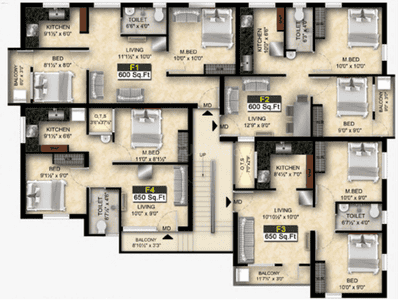 Project Image of 600.0 - 792.0 Sq.ft 2 BHK Apartment for buy in DAC Q