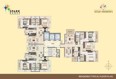 Project Image of 0.0 - 1313.0 Sq.ft 3 BHK Apartment for buy in Spark Desai Harmony