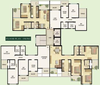 Project Image of 0.0 - 948.0 Sq.ft 3 BHK Apartment for buy in Ekta Greenville Phase 1 Wing I And J