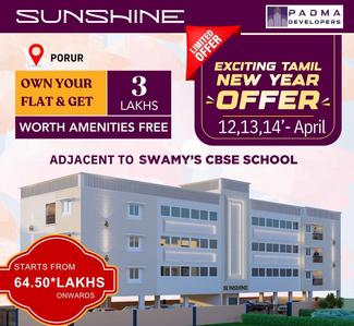 Project Image of 832.0 - 960.0 Sq.ft 2 BHK Apartment for buy in Padmas Sunshine