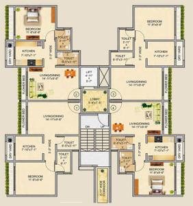Project Image of 339.0 - 555.0 Sq.ft 1 BHK Apartment for buy in Veena Dynasty Ph II