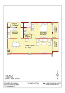 Project Image of 823.0 - 1684.0 Sq.ft 1 BHK Apartment for buy in Aashish A N Reddy Apartment