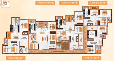 Project Image of 800.0 - 1428.0 Sq.ft 2 BHK Apartment for buy in Navarathna Saroja Residency
