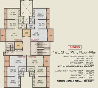 Project Image of 454.0 - 668.0 Sq.ft 1 BHK Apartment for buy in Shantee Sunshine Sapphire Wing A and Wing B