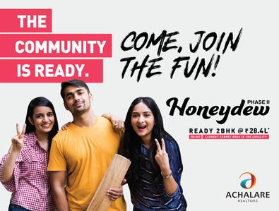 Project Image of 358.12 - 664.0 Sq.ft 1 BHK Apartment for buy in Achalare Honeydew