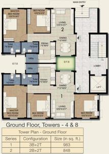 Project Image of 848.0 - 1062.0 Sq.ft 2 BHK Apartment for buy in Provident Freedom