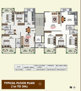 Project Image of 0.0 - 1643.0 Sq.ft 3 BHK Apartment for buy in Madhuban Apartment