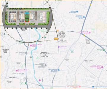 Project Image of 1025.8 - 1992.4 Sq.ft 3 BHK Apartment for buy in The Bapu Park