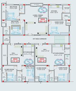 Project Image of 1170.0 - 1980.0 Sq.ft 2 BHK Apartment for buy in Prred Gretel Residency