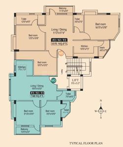 Project Image of 748.0 - 1151.0 Sq.ft 2 BHK Apartment for buy in Jupiter Malligai