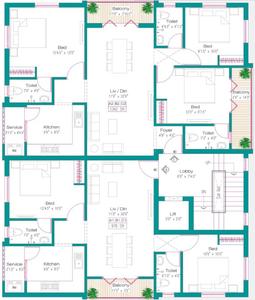 Project Image of 976.0 - 1342.0 Sq.ft 2 BHK Apartment for buy in Kalai Harshidha