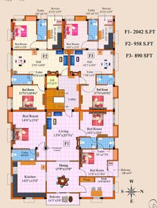 Project Image of 870.0 - 2042.0 Sq.ft 2 BHK Apartment for buy in Rajus Muniram