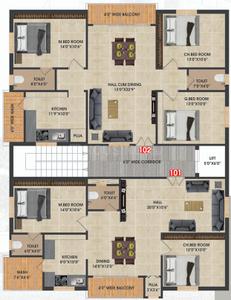 Project Image of 1250.0 - 1490.0 Sq.ft 2 BHK Apartment for buy in BMR Bommarillu Nakshatra
