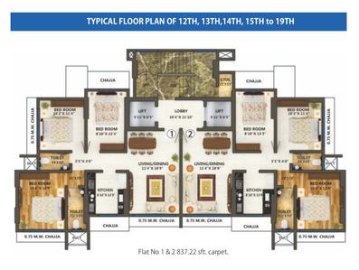 Project Image of 837.0 - 1604.0 Sq.ft 2 BHK Apartment for buy in Space Prem Leela Heights