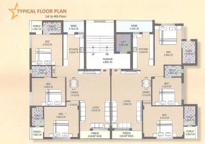 Project Image of 891.47 - 911.92 Sq.ft 3 BHK Apartment for buy in Anupam Samanvay Star
