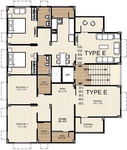Project Image of 1170.0 - 1404.0 Sq.ft 2 BHK Apartment for buy in Galaxy Spacia