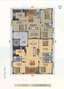 Project Image of 750.0 - 1320.0 Sq.ft 2 BHK Apartment for buy in Green Sai Chandra Flats