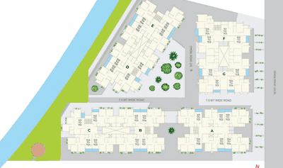 Project Image of 635.18 - 760.47 Sq.ft 2 BHK Apartment for buy in Shreenath The Riverside